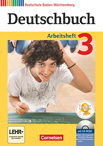 Deutschbuch - Sprach- und Lesebuch - Realschule Baden-Württemberg 2012 - Band 3: 7. Schuljahr: Arbeitsheft mit Lösungen und Übungs-CD-ROM von Cornelsen Verlag GmbH